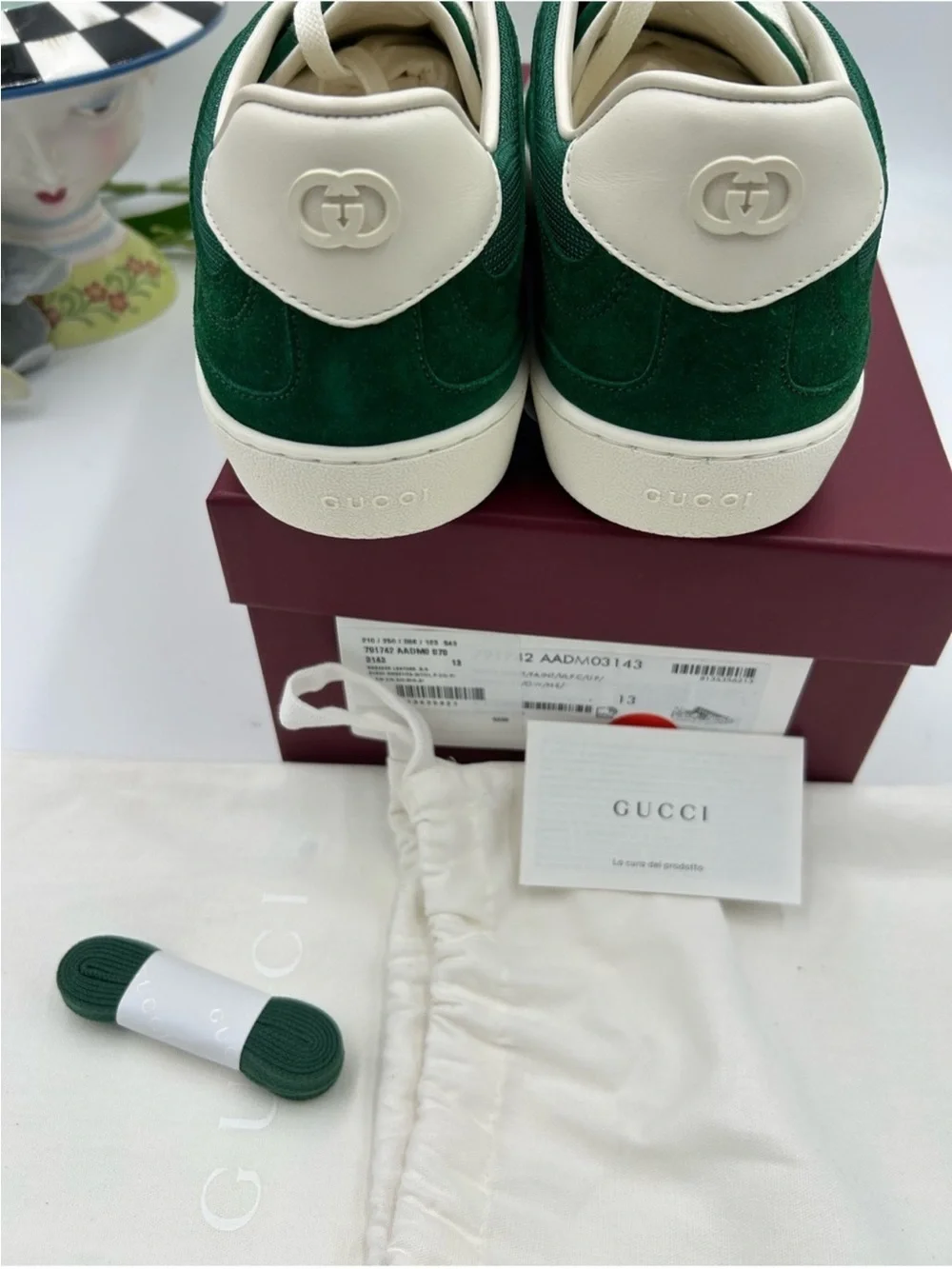 SOLD!!!! Men’s Gucci interlocking G suede/canvas sneakers size 13 Italy